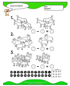 Çıkarma İşlemi Çalışma Sayfaları